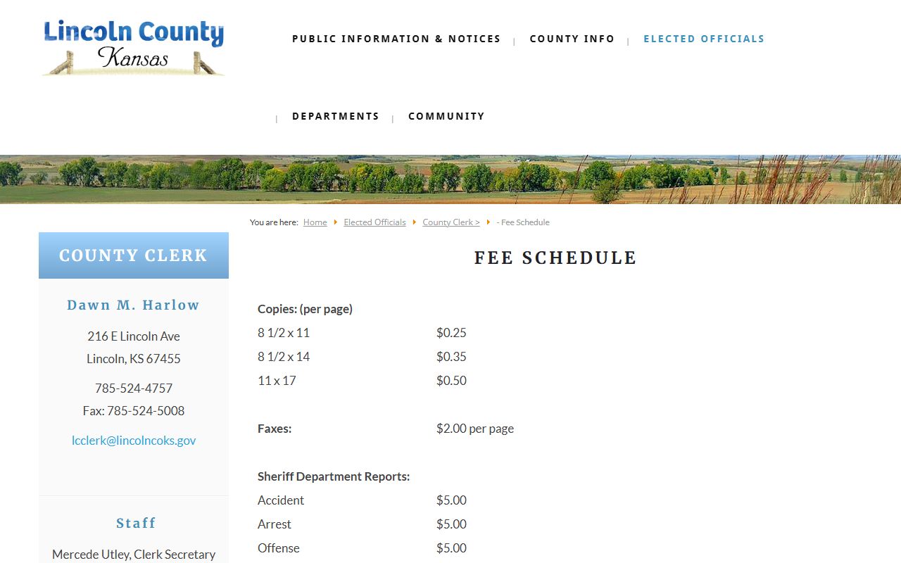 Lincoln County inmate records sheriff report fee source