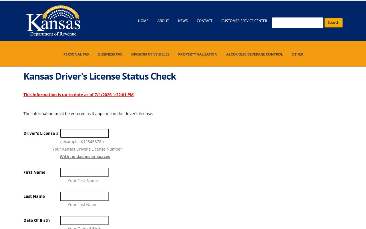 Lincoln County traffic court records KDOR driver status source
