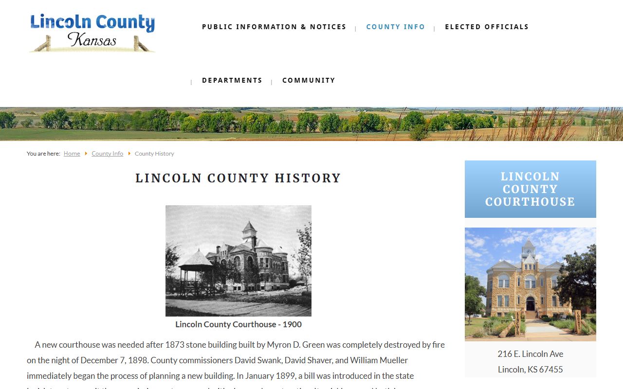 Lincoln County court records courthouse history and post rock building