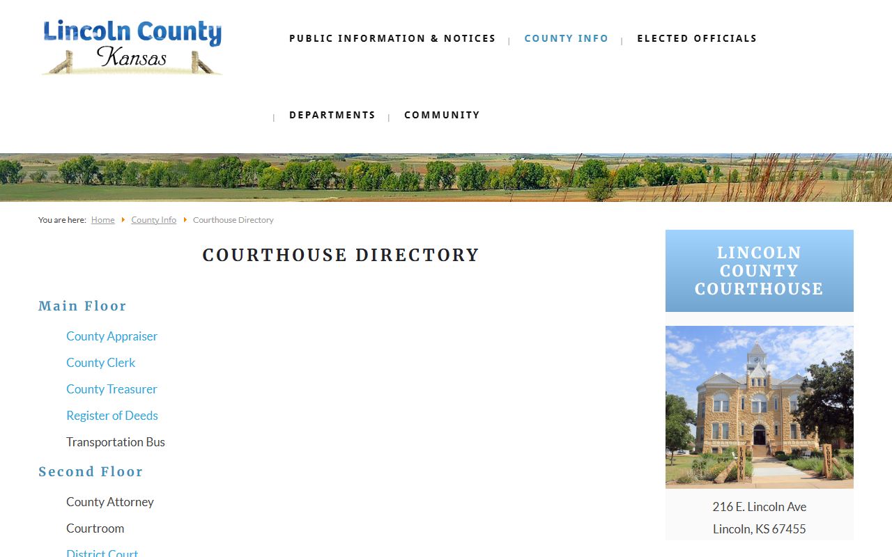 Lincoln County court records courthouse directory and office locations