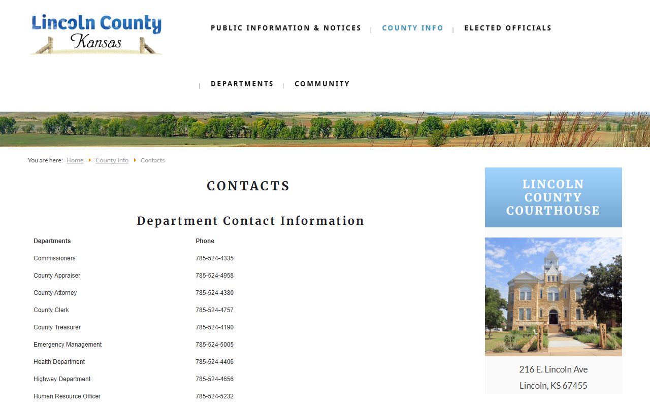 Lincoln County court records county contact list